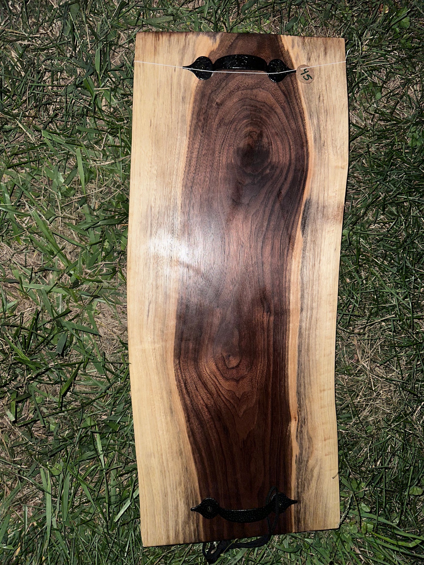 Hickory cutting board with handles